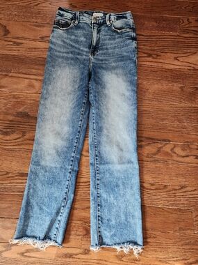 Good American Good Classic Straight Jeans 6/28 Quiet Luxury Indie Sleaze Stretch